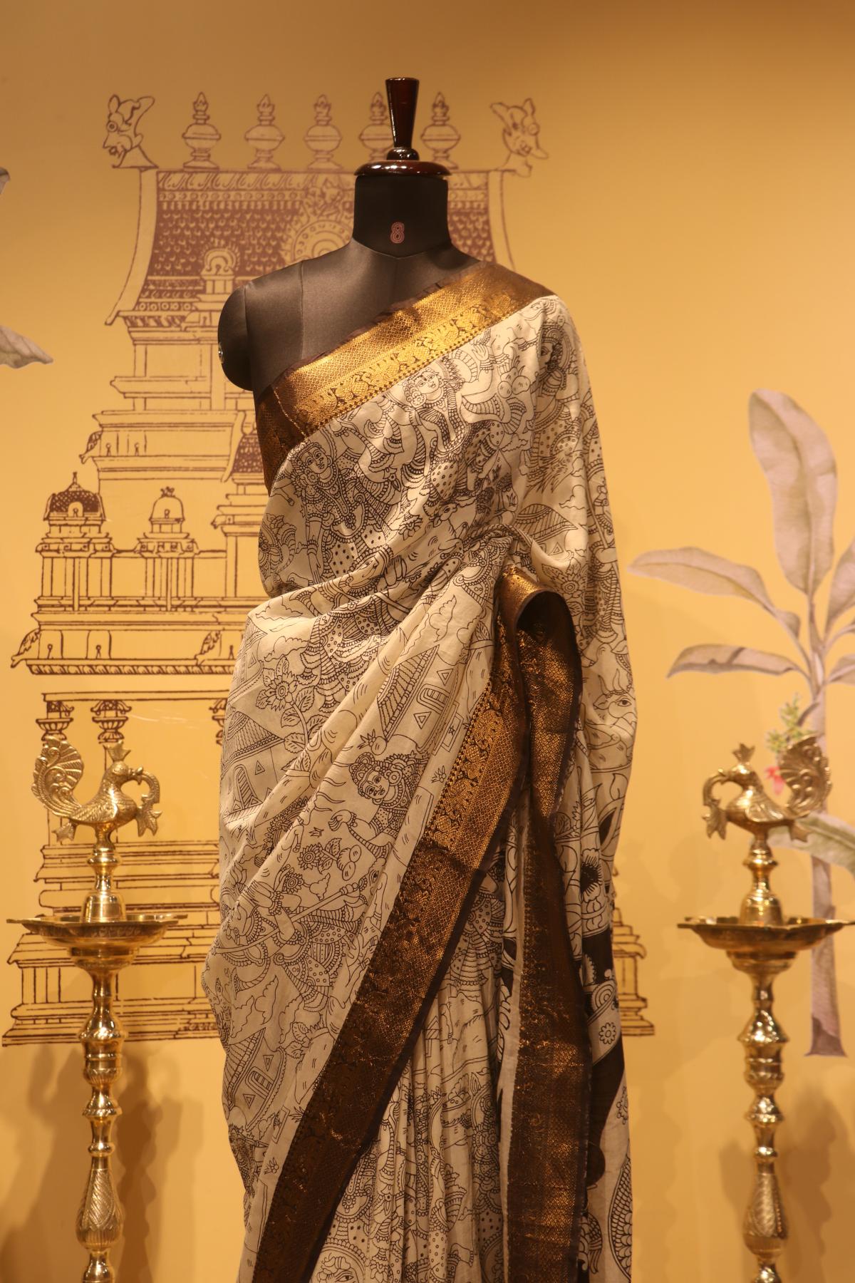 KALAMKARI CHENNUR SILK WHIGHT