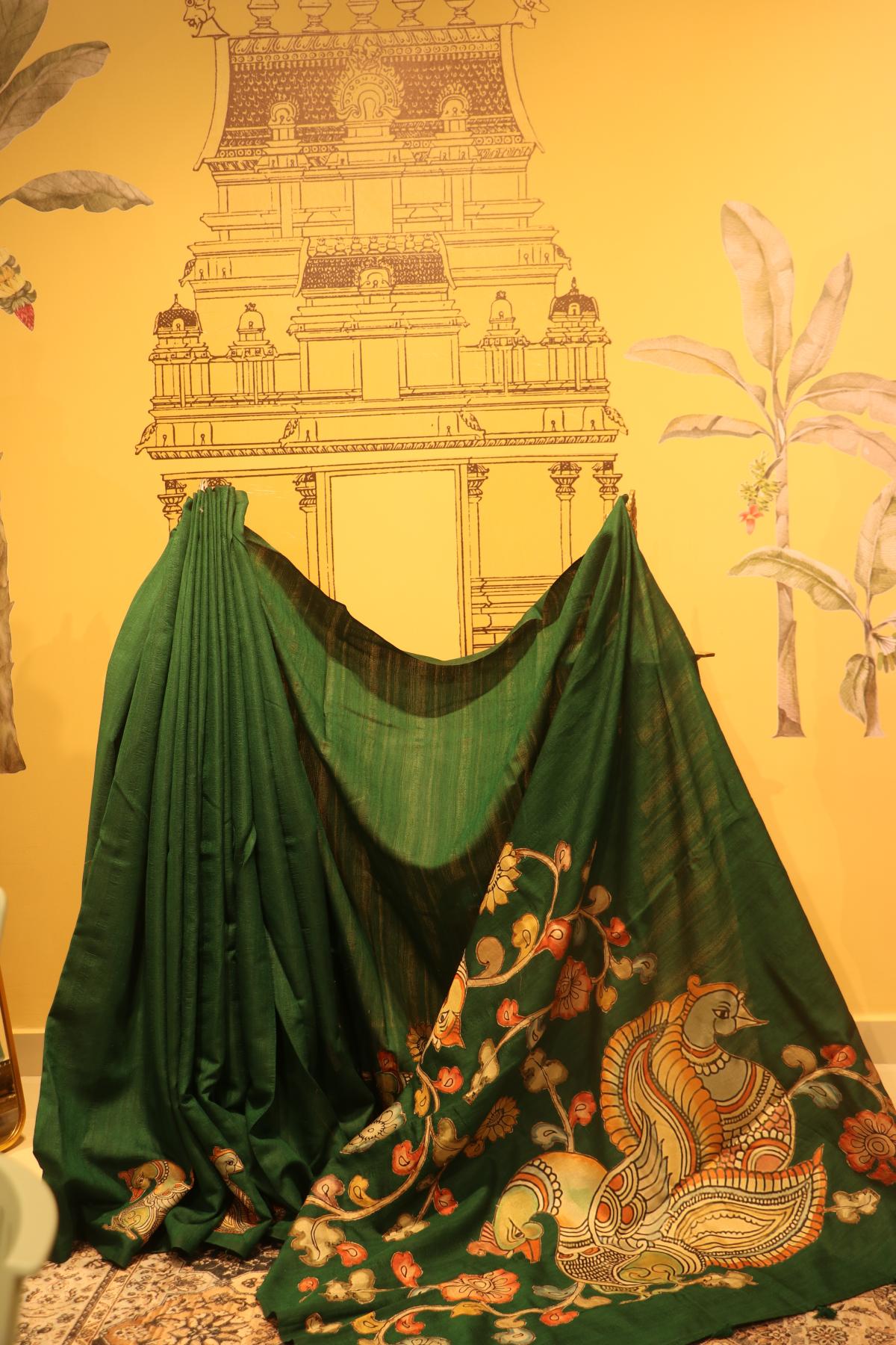 raw silk kalamkari aplique