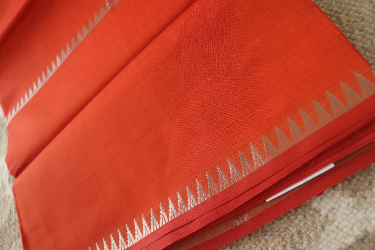Mangalgiri silk pumpkin orange